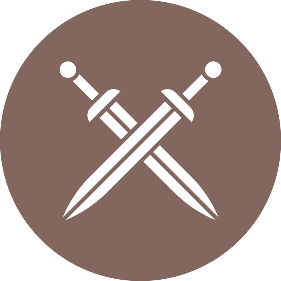 Two Swords Glyph Circle Background Icon vector