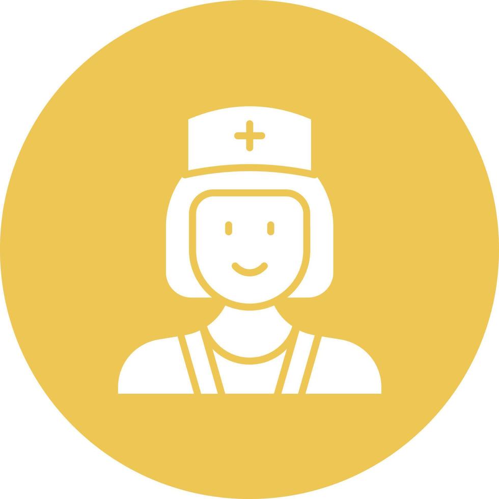 Nurse Female Glyph Circle Background Icon vector