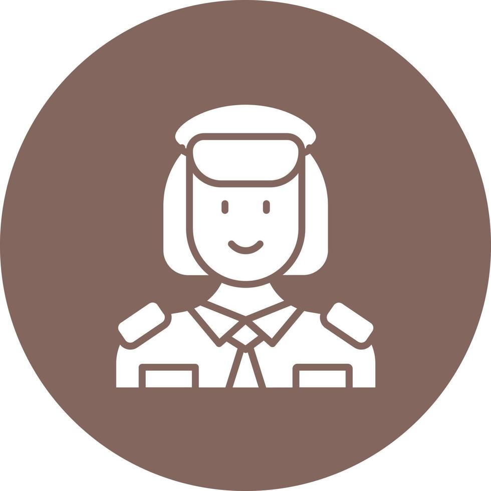 Policewoman Glyph Circle Background Icon vector