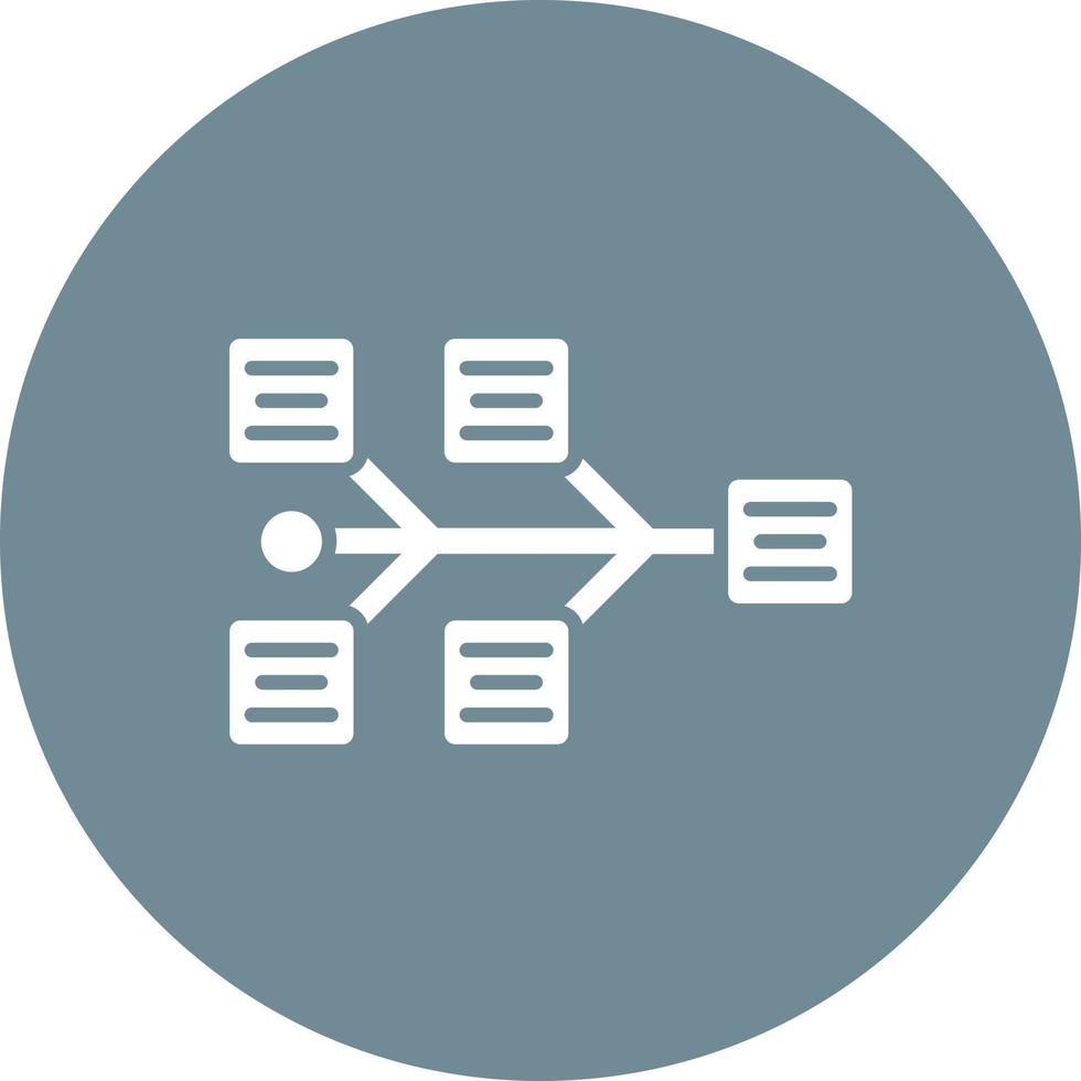 Fishbone Diagram Glyph Circle Background Icon vector