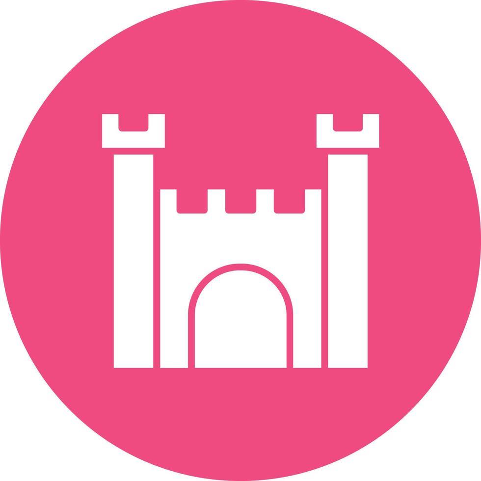 Viking Castle Glyph Circle Background Icon vector