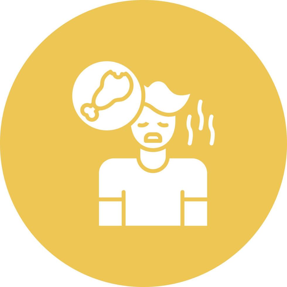 Eating Disorder Glyph Circle Background Icon vector