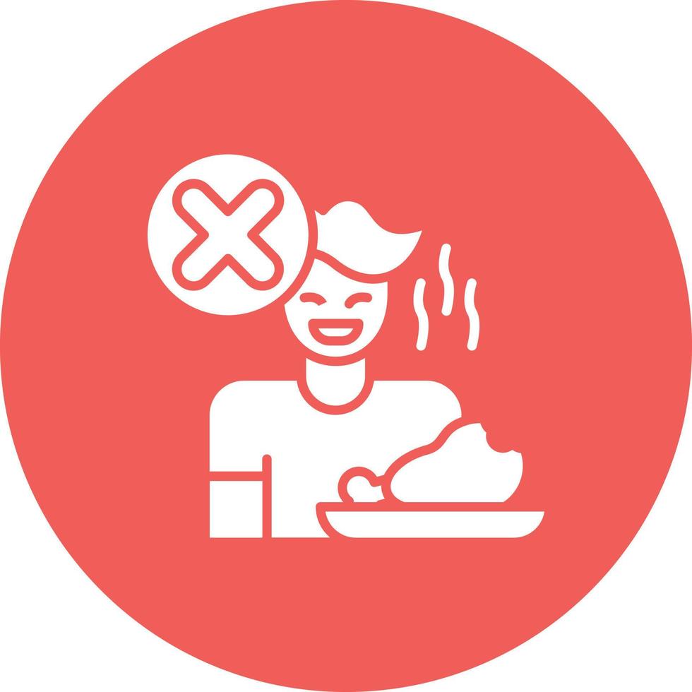 No Appetite Glyph Circle Background Icon vector