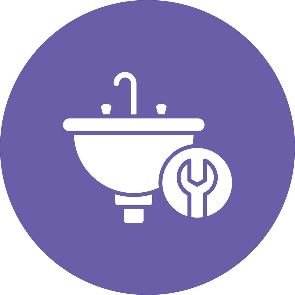 Basin Wrench Glyph Circle Background Icon vector