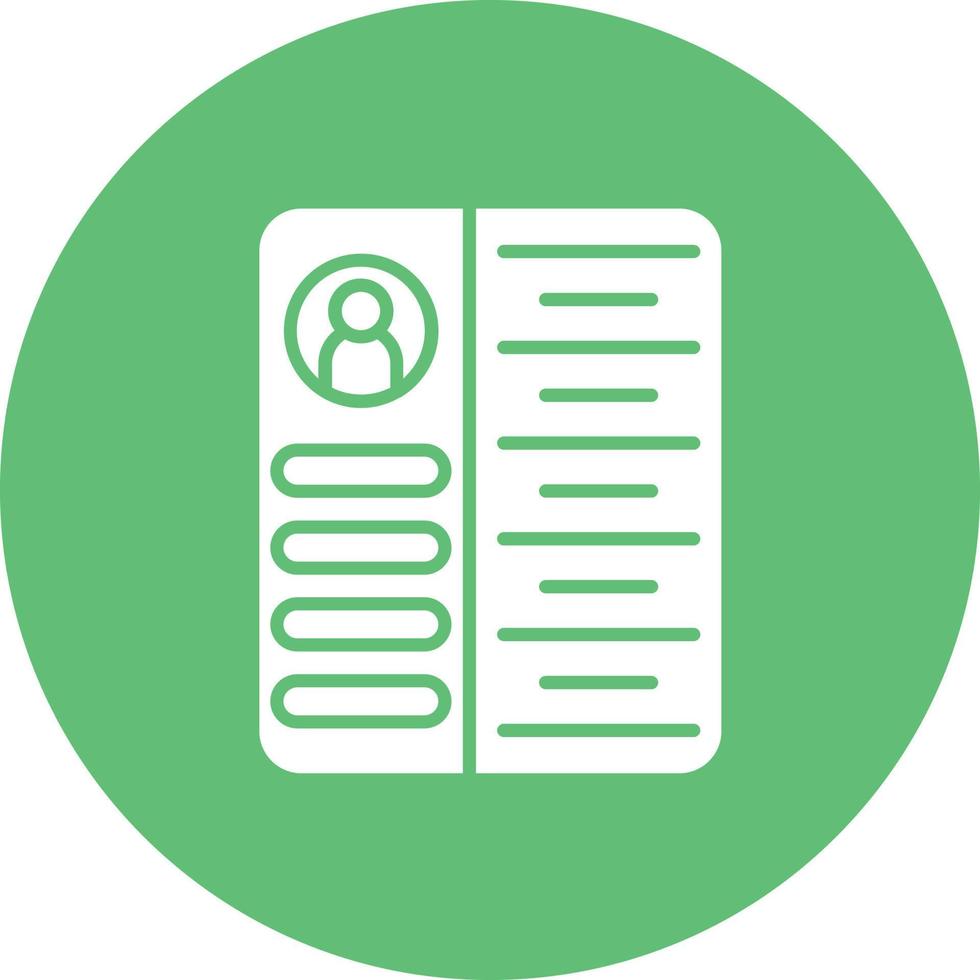 Resume Glyph Circle Background Icon vector