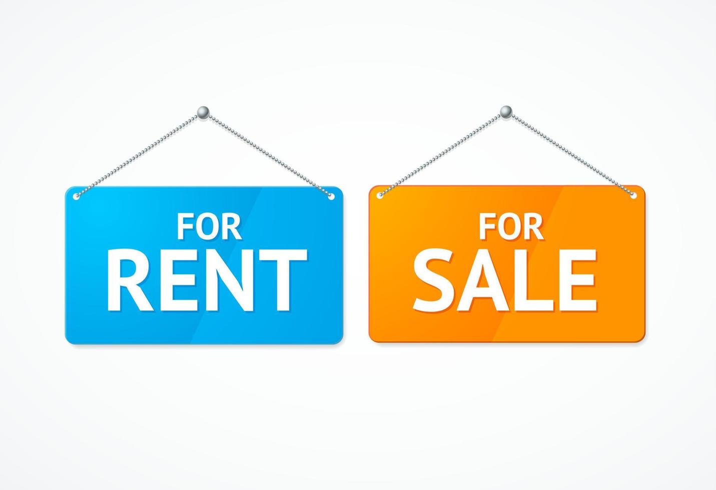 Realistic 3d Detailed Sale and Rent Signs Set. Vector 17678612