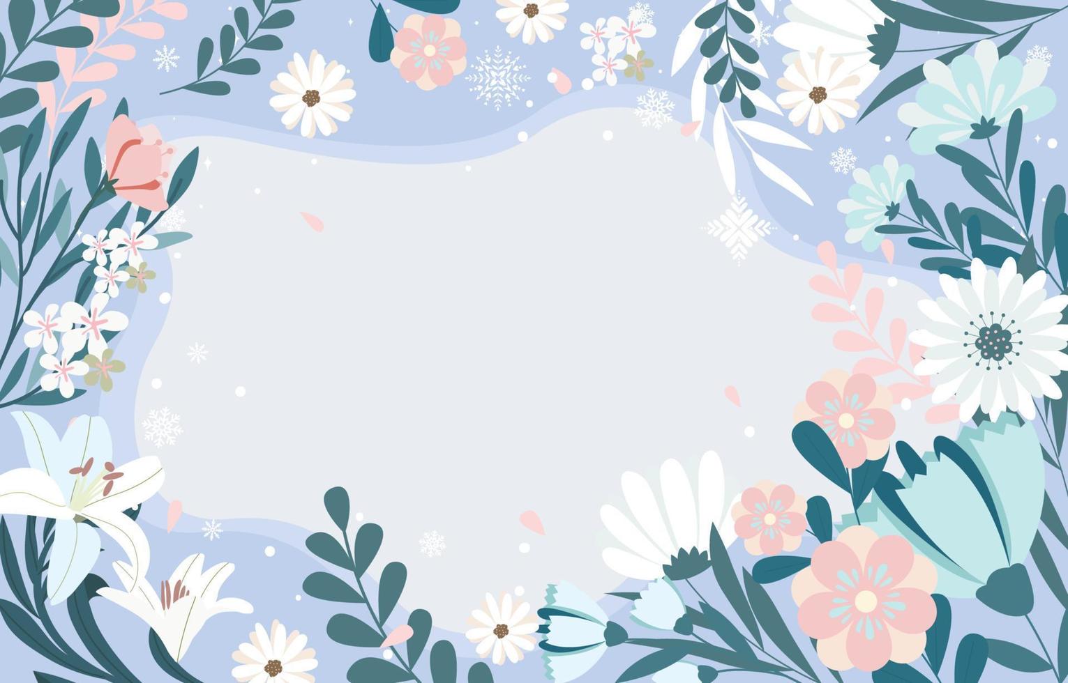 plantilla de fondo floral de invierno vector