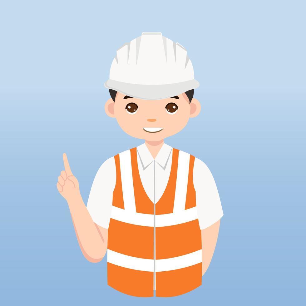 Architect, technician and builders and engineers and mechanics and Construction Worker People teamwork ,Vector illustration cartoon character. Engineer with white safety helmet in construction site. vector