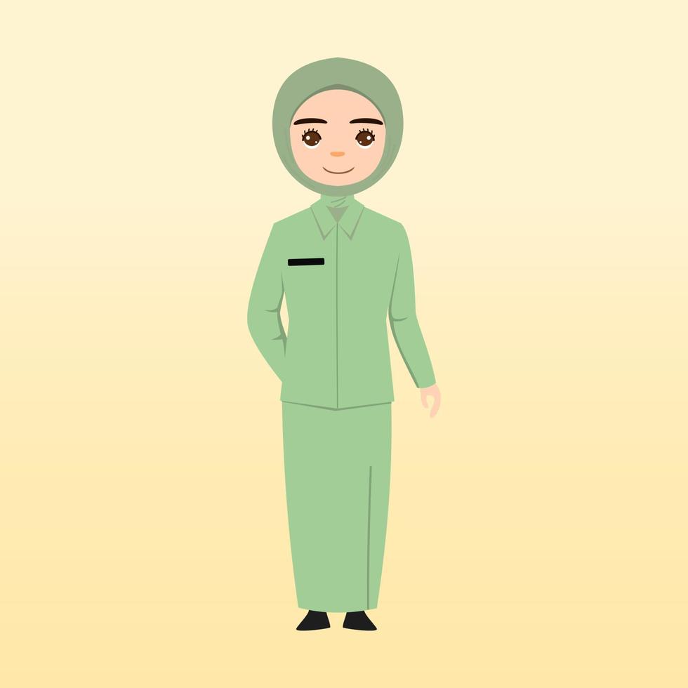 jóvenes musulmanas con ropa de moda y hiyab. chicas musulmanas hijab de moda. personajes femeninos usando hiyab y ropa musulmana. ilustración vectorial de dibujos animados plana. vector