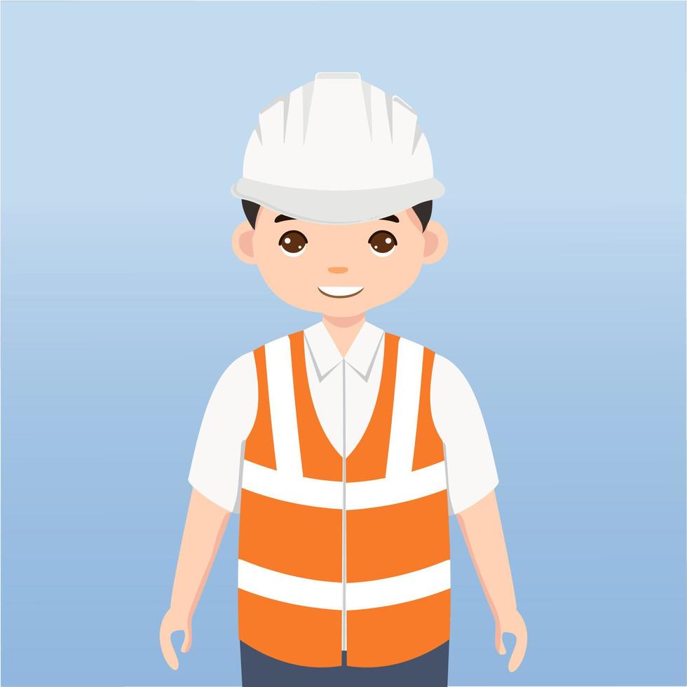 Architect, technician and builders and engineers and mechanics and Construction Worker People teamwork ,Vector illustration cartoon character. Engineer with white safety helmet in construction site. vector