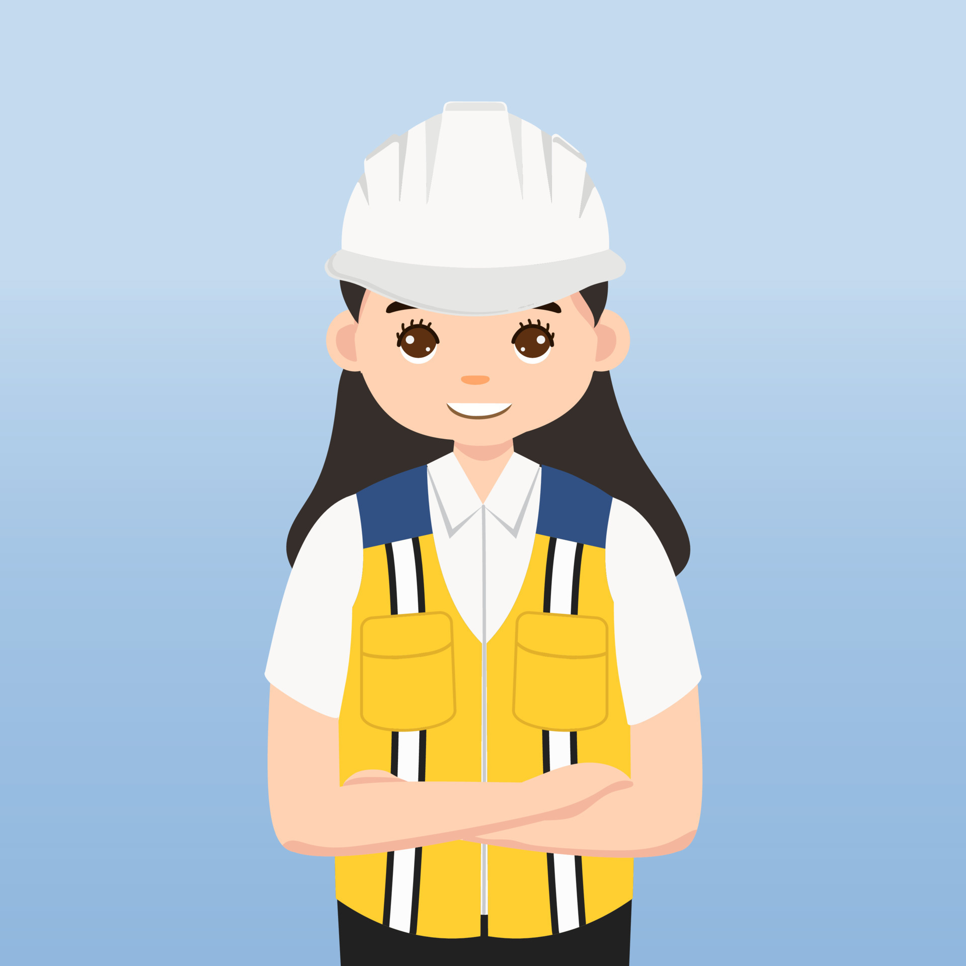 Architect, technician and builders and engineers and mechanics and  Construction Worker People teamwork ,Vector illustration cartoon character.  Engineer with white safety helmet in construction site. 17678796 Vector Art  at Vecteezy