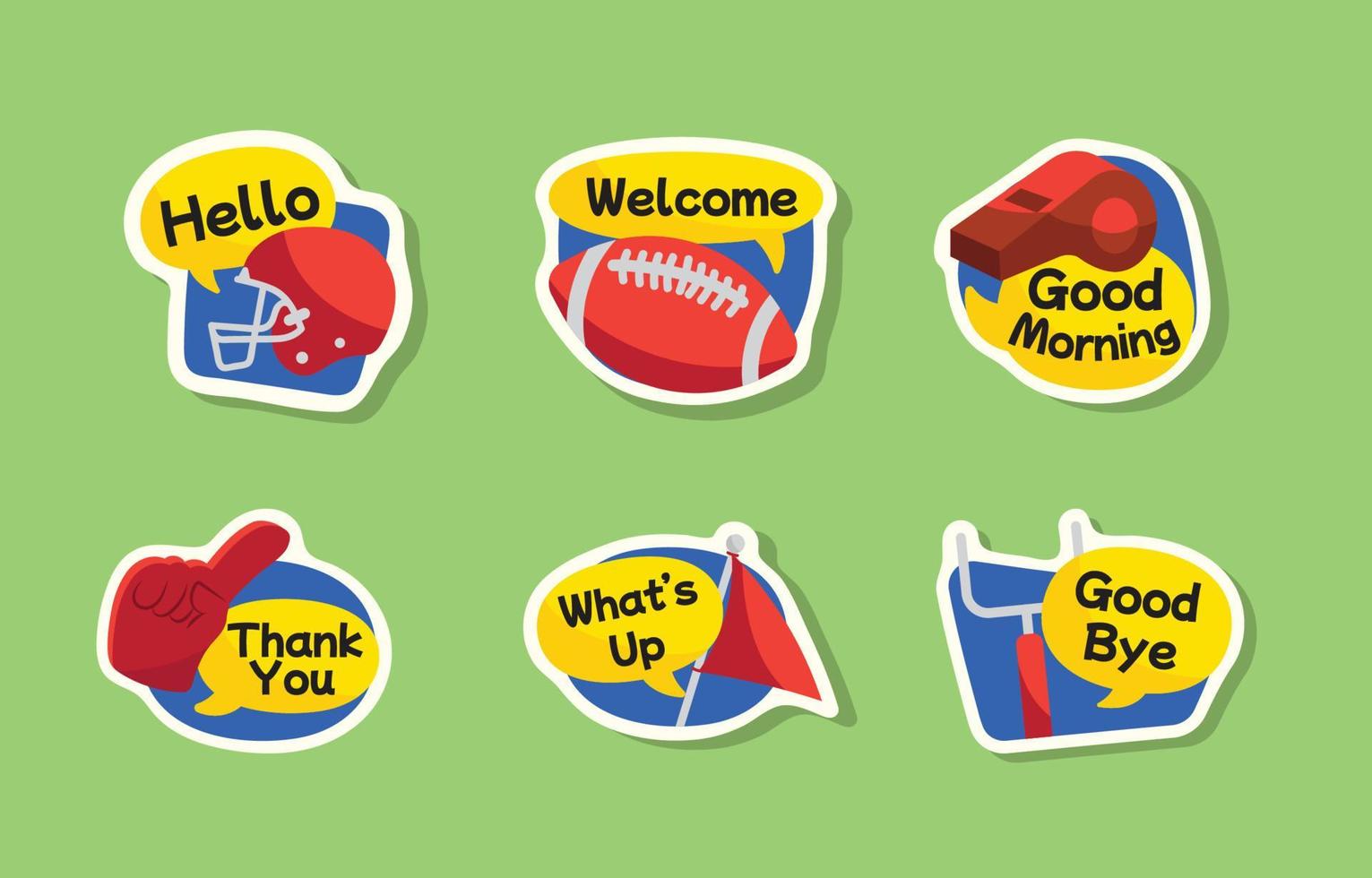 Superbowl Greeting Sticker Template Collection vector