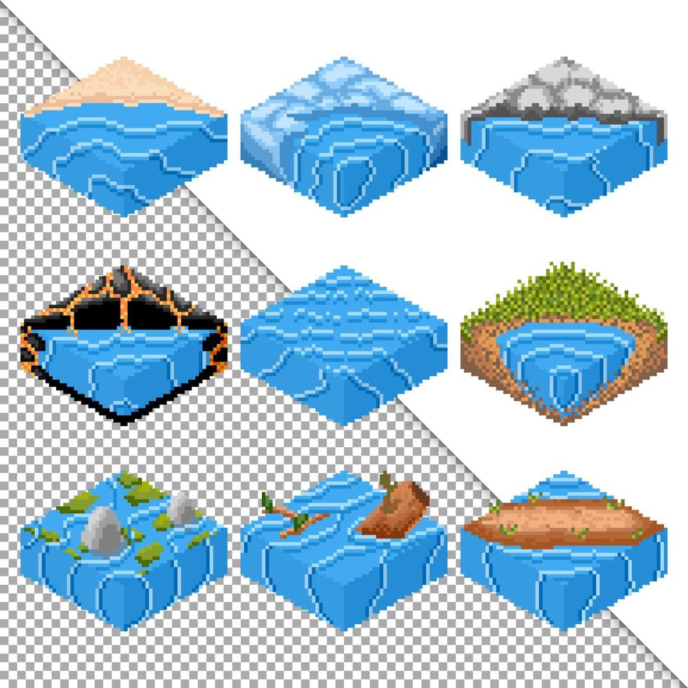 vector libre agua isométrica pixel art juego activo