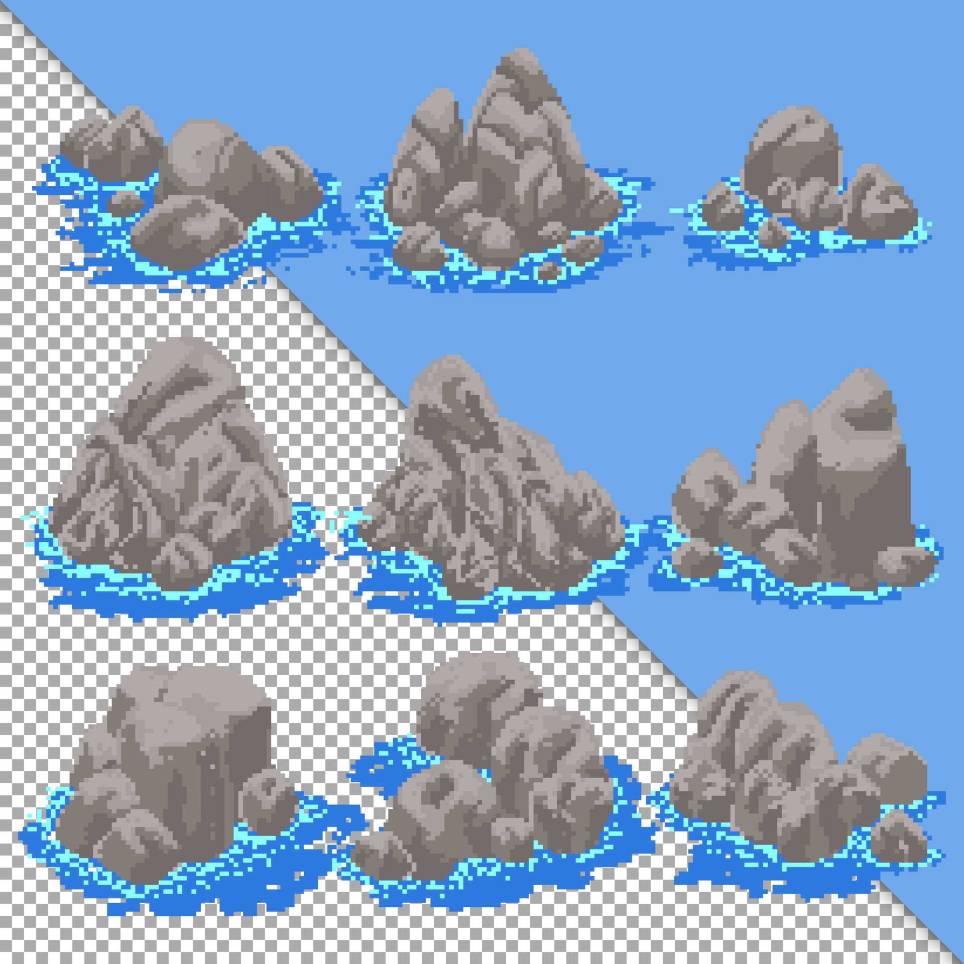 Free vector pixel art rocks game assets decoration 17678889 Vector Art at  Vecteezy