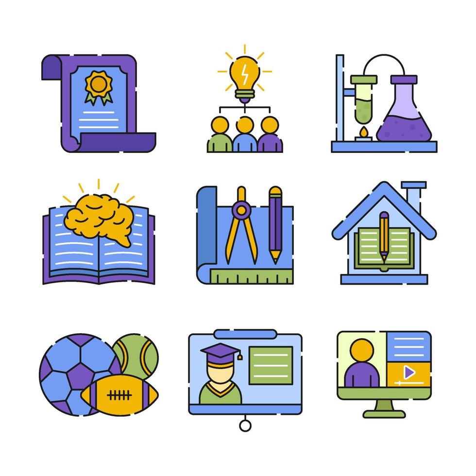 Education Application Icon Set vector