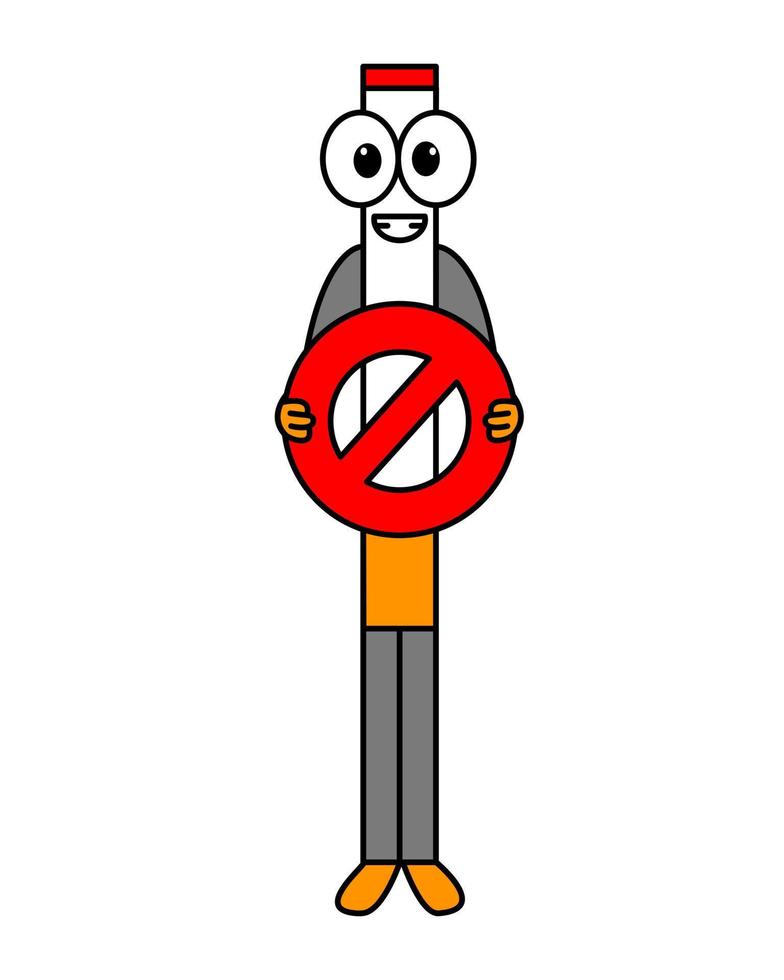 Cute No Smoking Design Vector Illustration