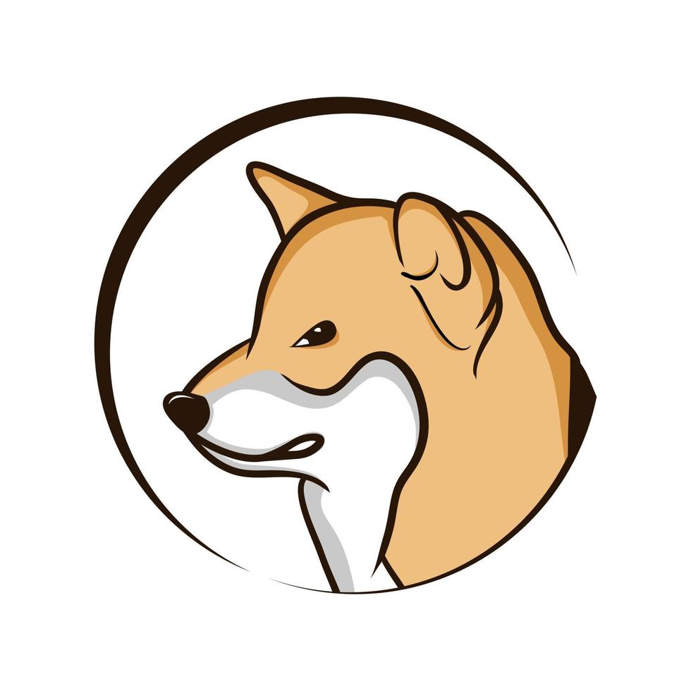 Dog Head Logo With Grinning Expression vector
