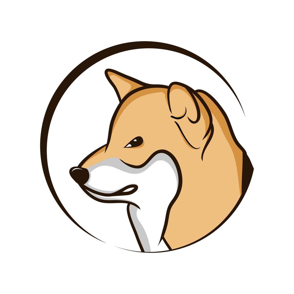 Dog Head Logo With Grinning Expression vector