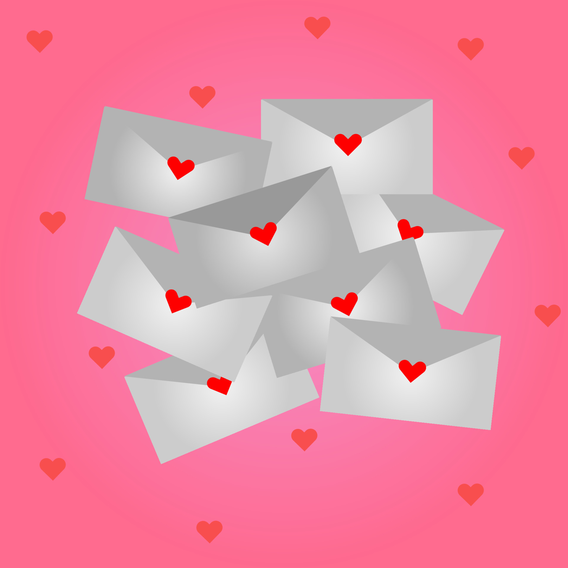 Illustrator vector of a lot of envelopes with heart on pink background.  Love letter 17678912 Vector Art at Vecteezy