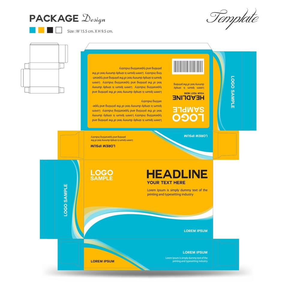 Supplements and Cosmetic box design, Package design template, box
