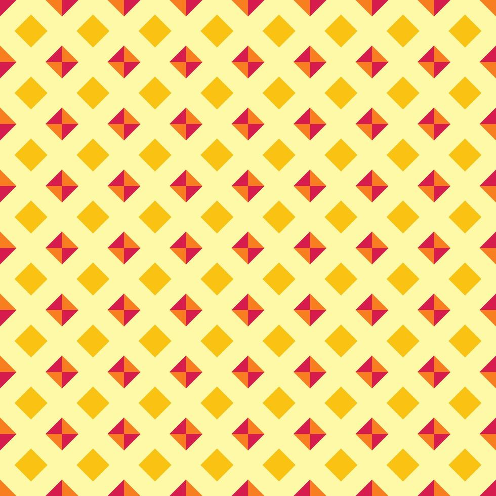 seamless pattern geometric pyramid yellow red orange vector