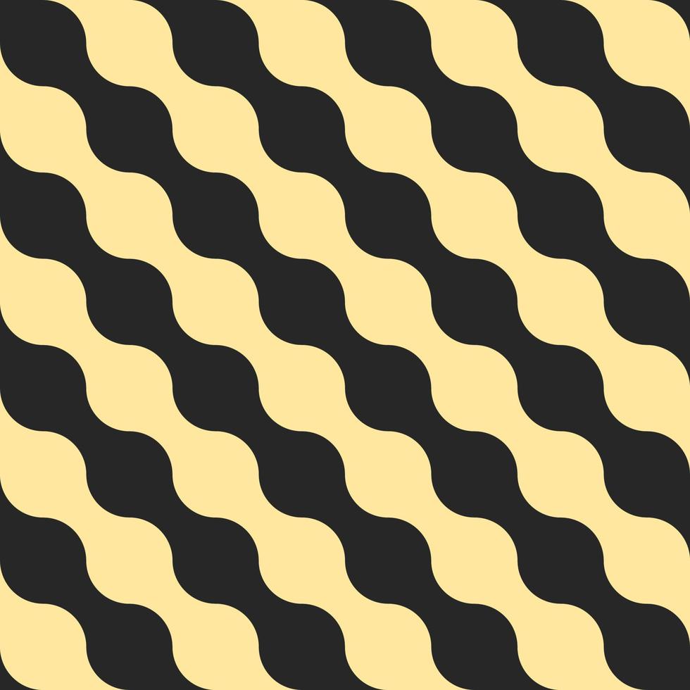 Waves and Curve geometric shapes Seamless pattern yellow and black. vector