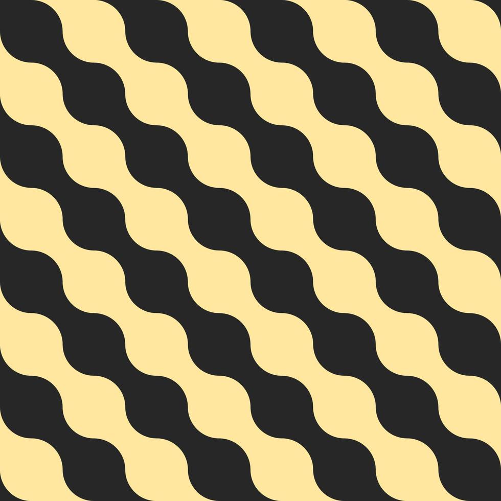 Waves and Curve geometric shapes Seamless pattern yellow and black. vector