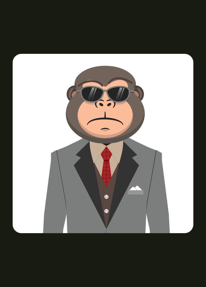 Portrait of a monkey in business suit, manager monkey, agent, vector art, illustration, portraits