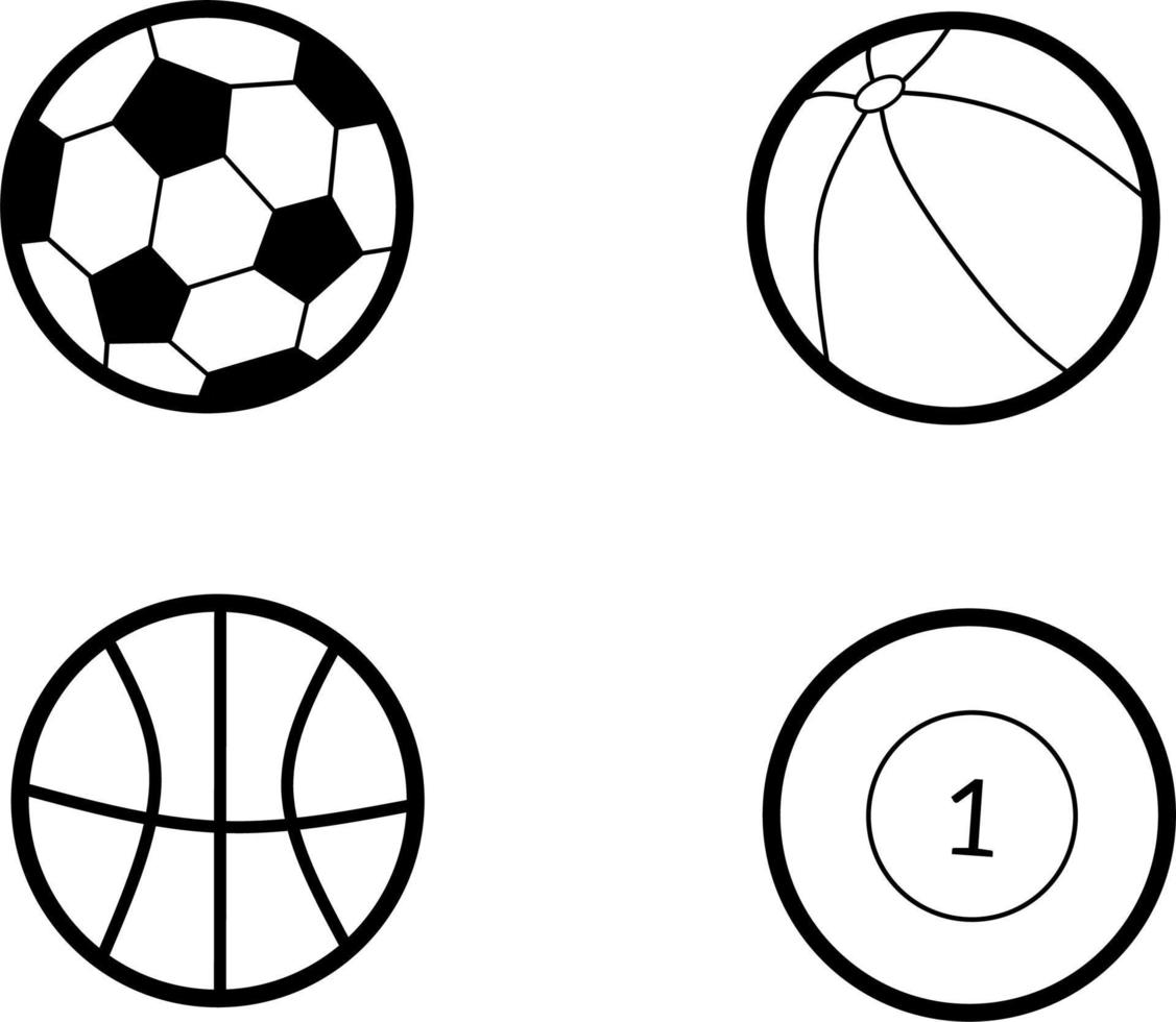 assorted sport balls vector