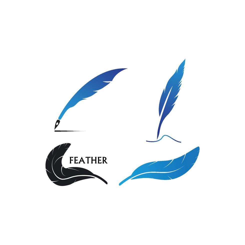 feather logo vector template