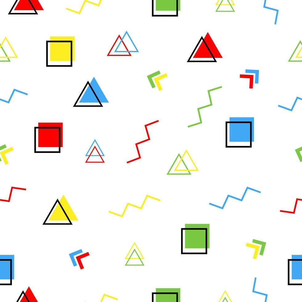 Seamless pattern with geometric elements. Memphis style. vector
