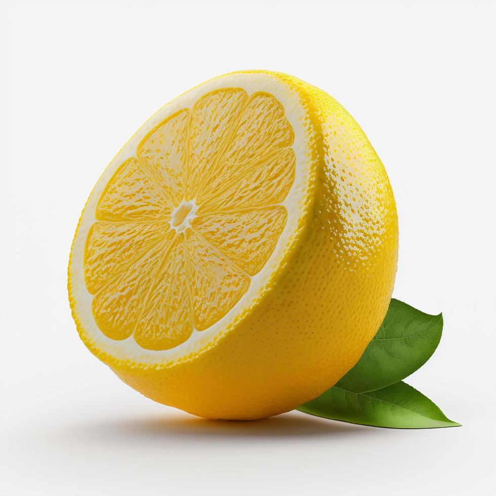 lemon isolated on white background Generative AI photo