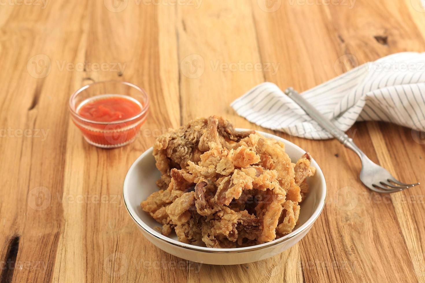 Jamur Tiram Krispi or Crispy Dee Fried Oyster Mushroom photo