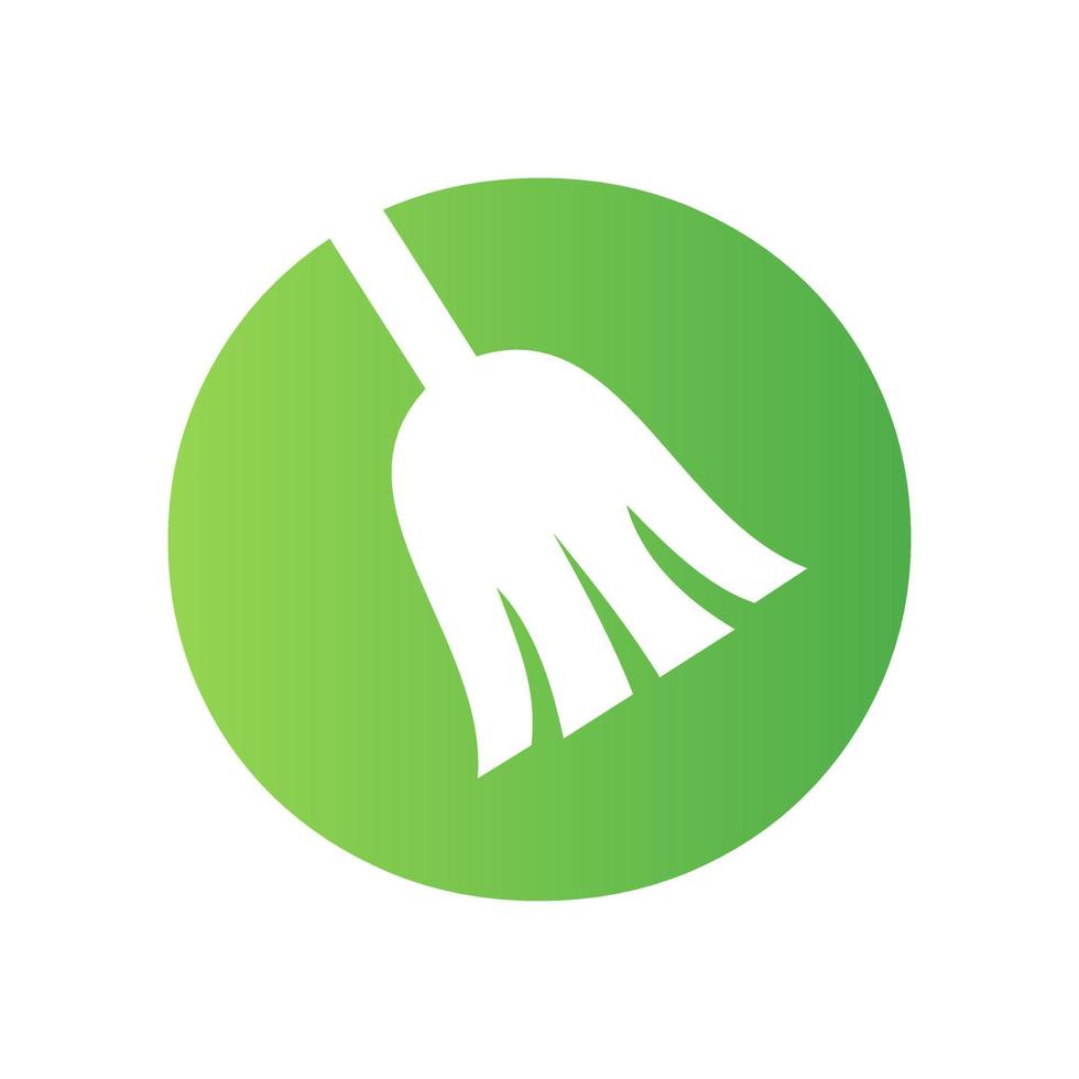 Letter O House Cleaning, Maid Logo Vector Template. Broom Logo Concept with Cleaning Brush