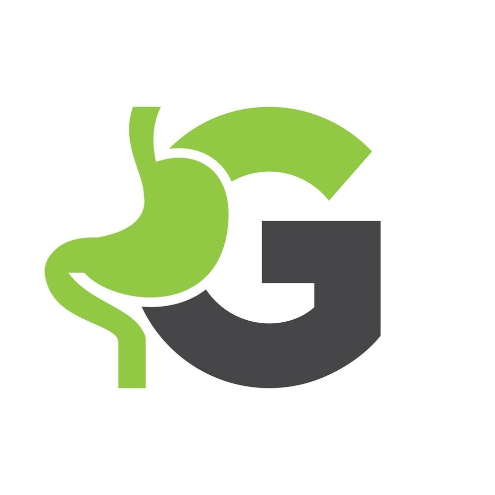 Letter G Minimal Stomach Logo Design for Medical and Healthcare Symbol Vector Template