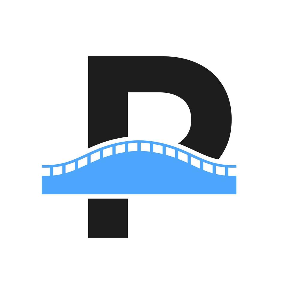 Letter P Bridge Logo for Transportation, Journey and Construction Business Vector Template