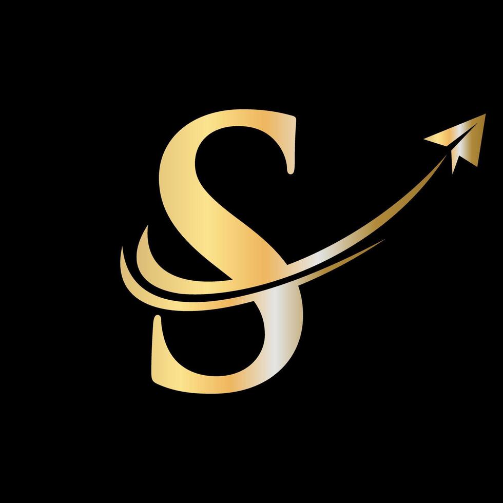 Letter S Travel Logo Vector Template. Initial Travel Logotype