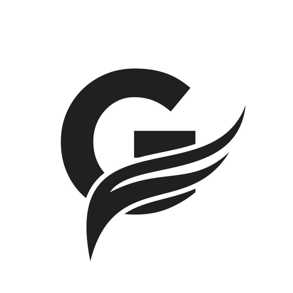 Letter G Wing Logo Design. Transportation Logotype vector