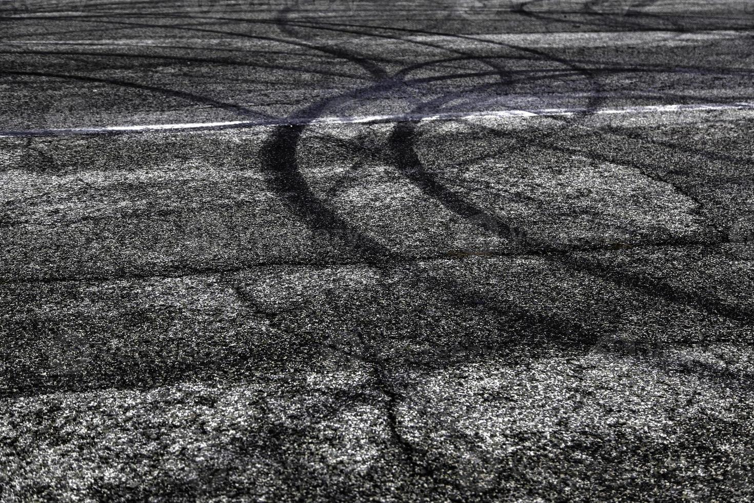 Skid marks on the asphalt photo