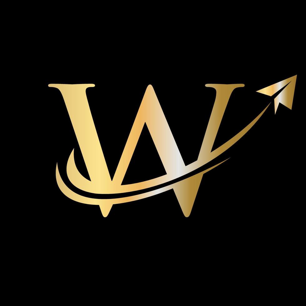 Letter W Travel Logo Vector Template. Initial Travel Logotype