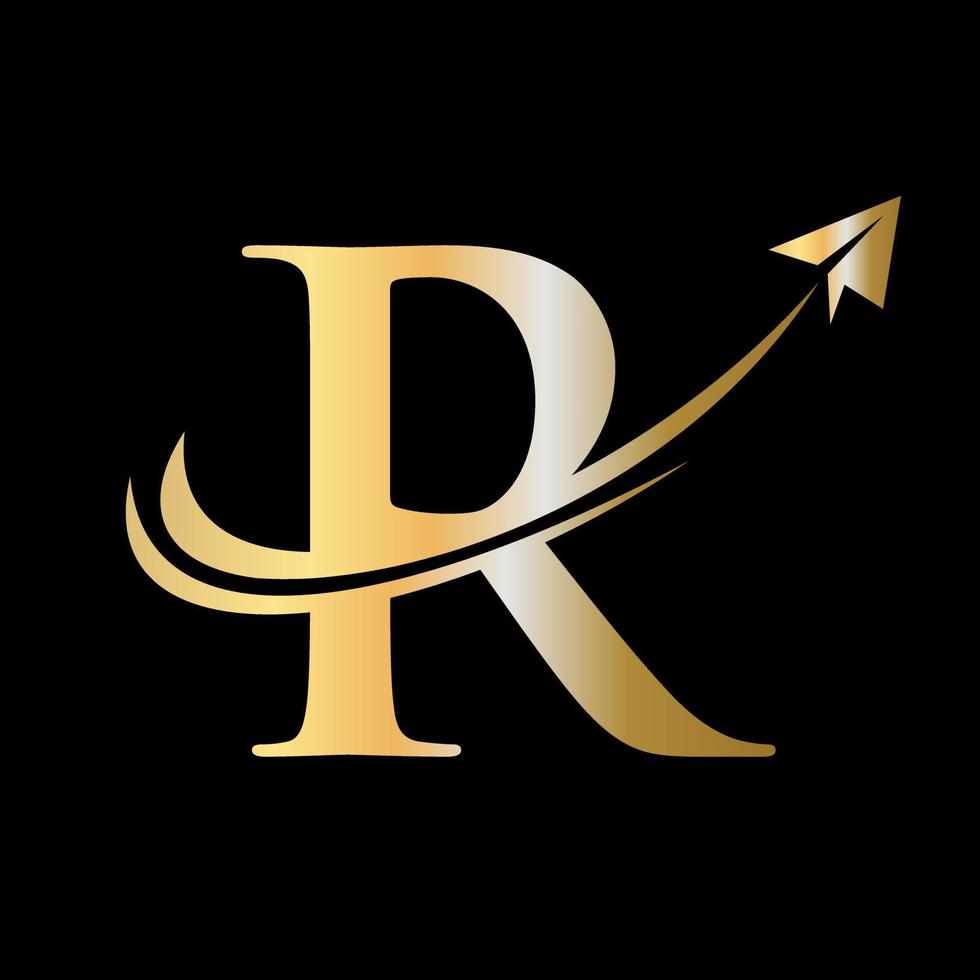 Letter R Travel Logo Vector Template. Initial Travel Logotype