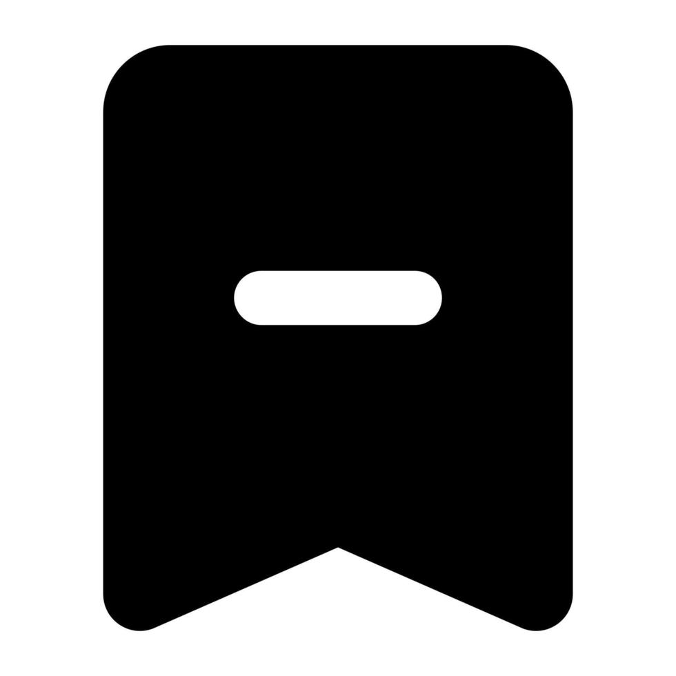 Remove bookmark vector icon design in solid style 17681802 Vector Art
