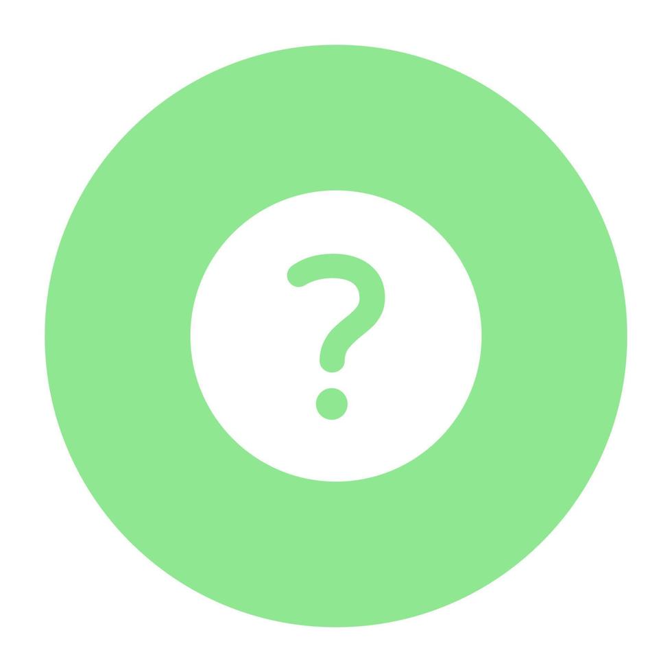 Question mark sign solid vector in trendy style