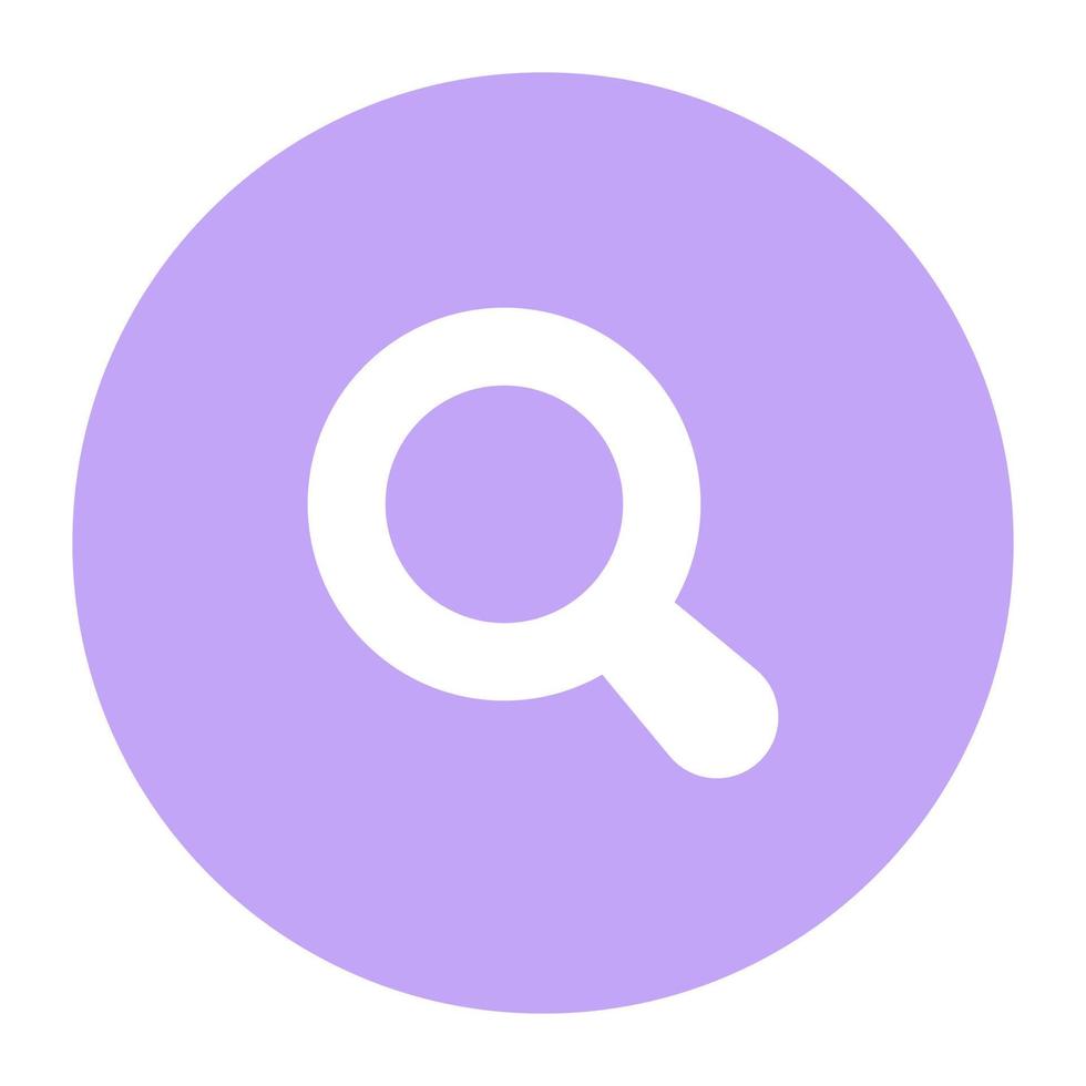 Magnifier vector icon design in solid style, editable vector