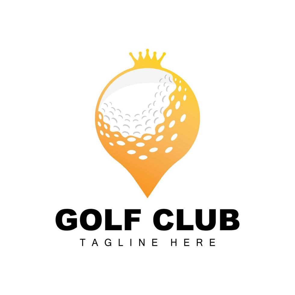 vector icon logo golf ball, stick, and golfing. Outdoor Games, retro concept illustration