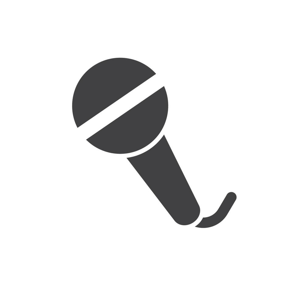 Microphone Icon with Solid Style vector