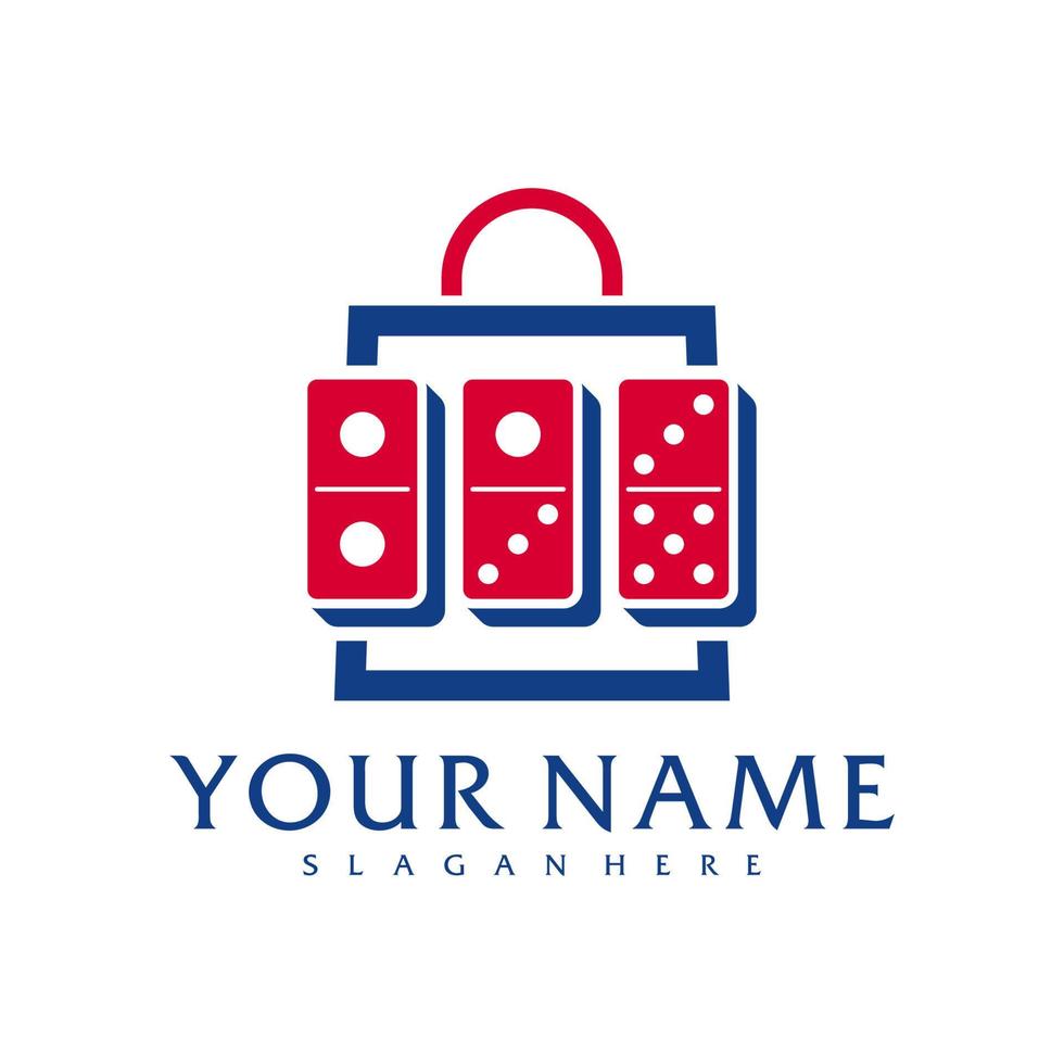 plantilla de vector de logotipo de dominó de tienda, conceptos creativos de diseño de logotipo de dominó