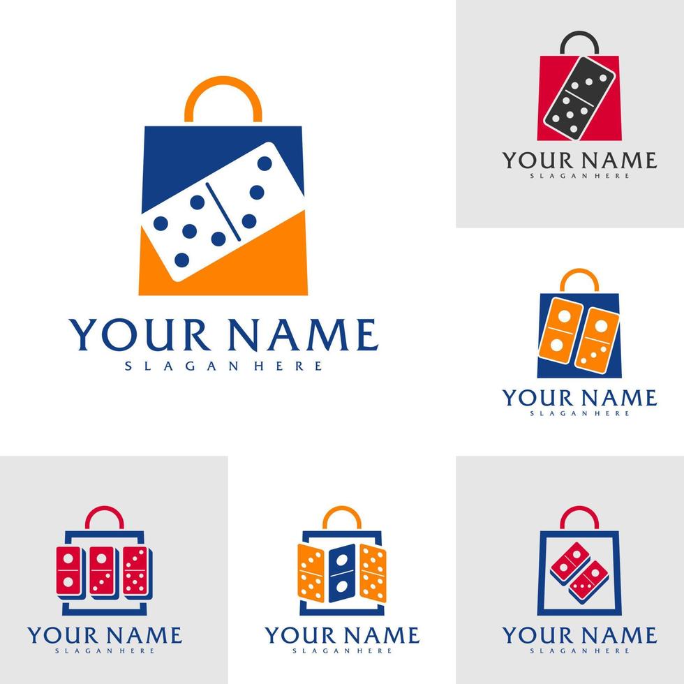 Set of Shop Domino logo vector template, Creative Domino logo design concepts