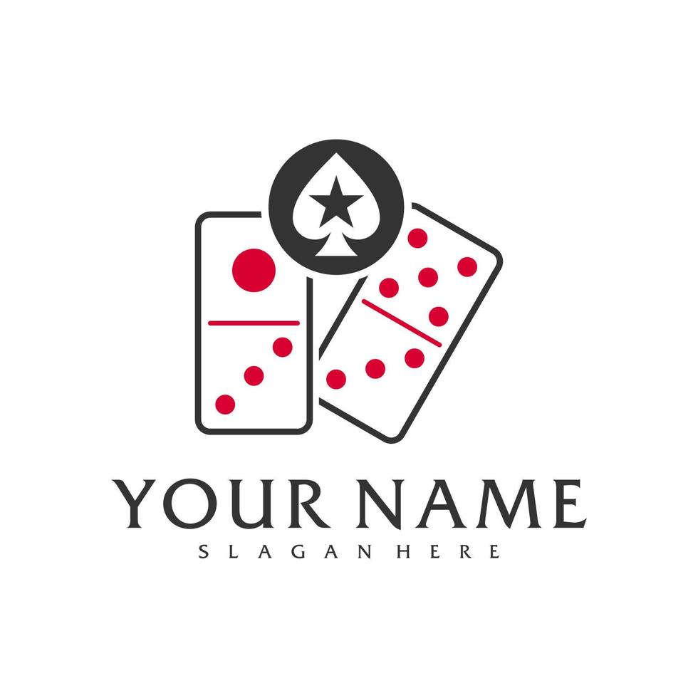 Poker Domino logo vector template, Creative Domino logo design concepts