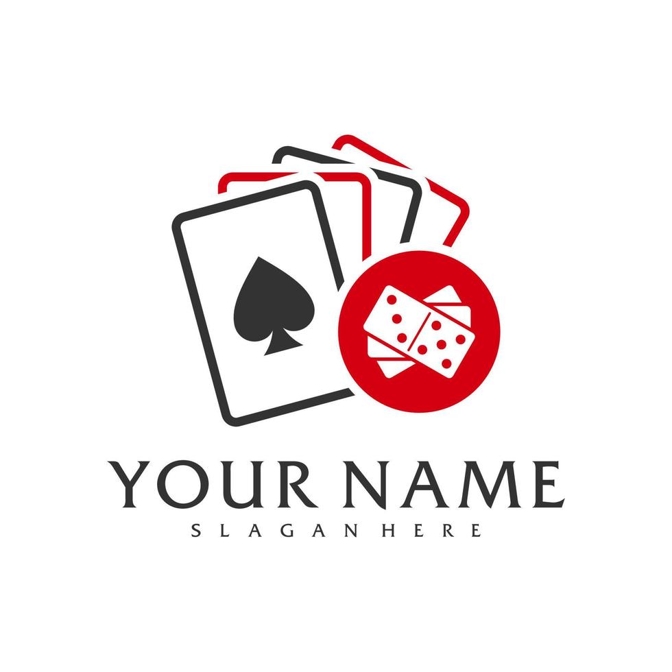 plantilla de vector de logotipo de dominó de póquer, conceptos creativos de diseño de logotipo de dominó